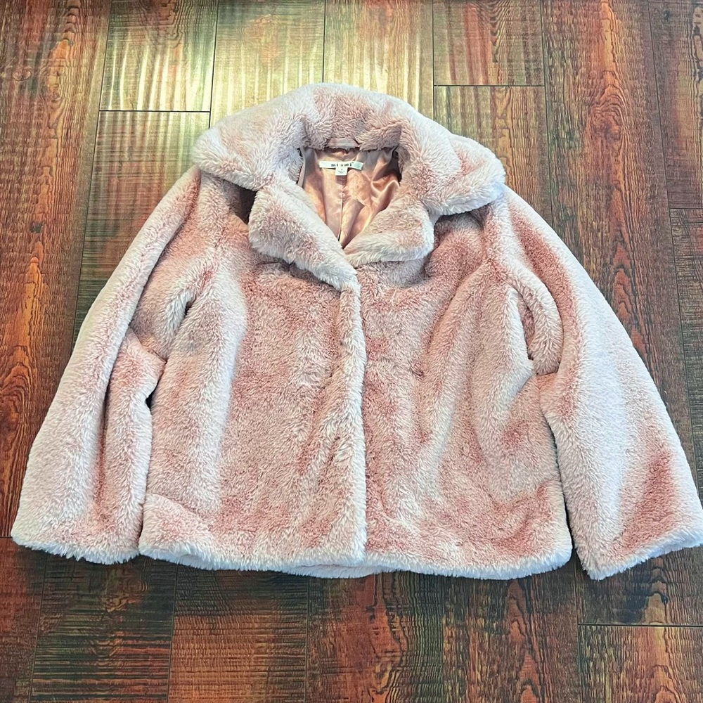 Pink flax fur jacket size S